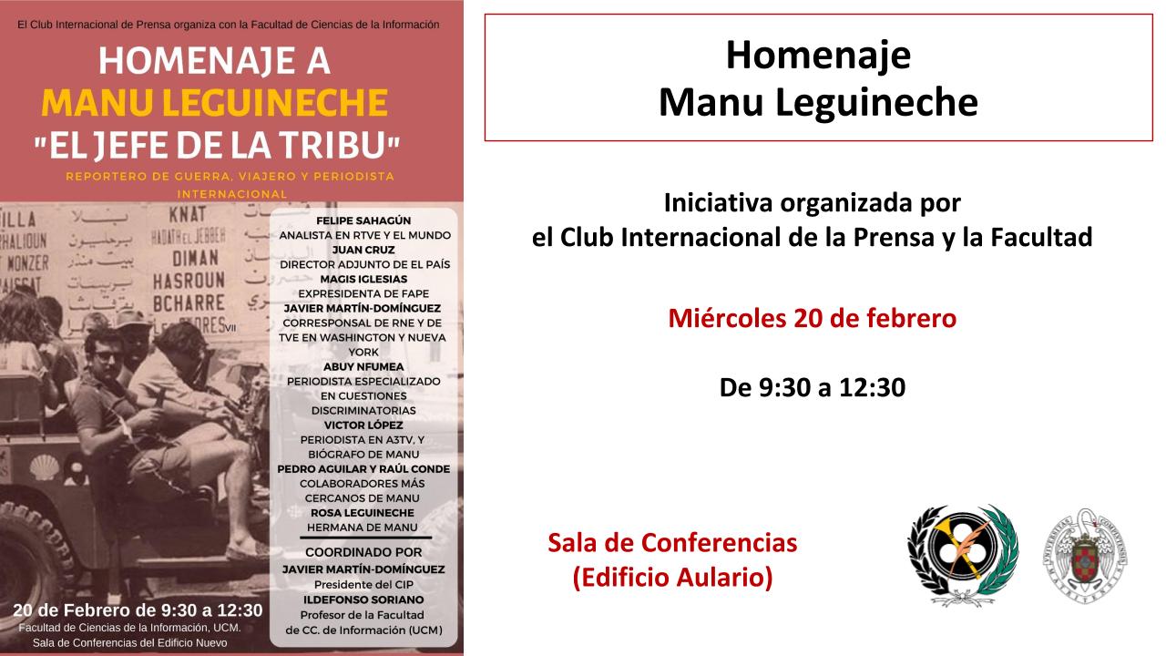 El Club Internacional de la Prensa y la Facultad homenajean a Manu Leguineche - 3